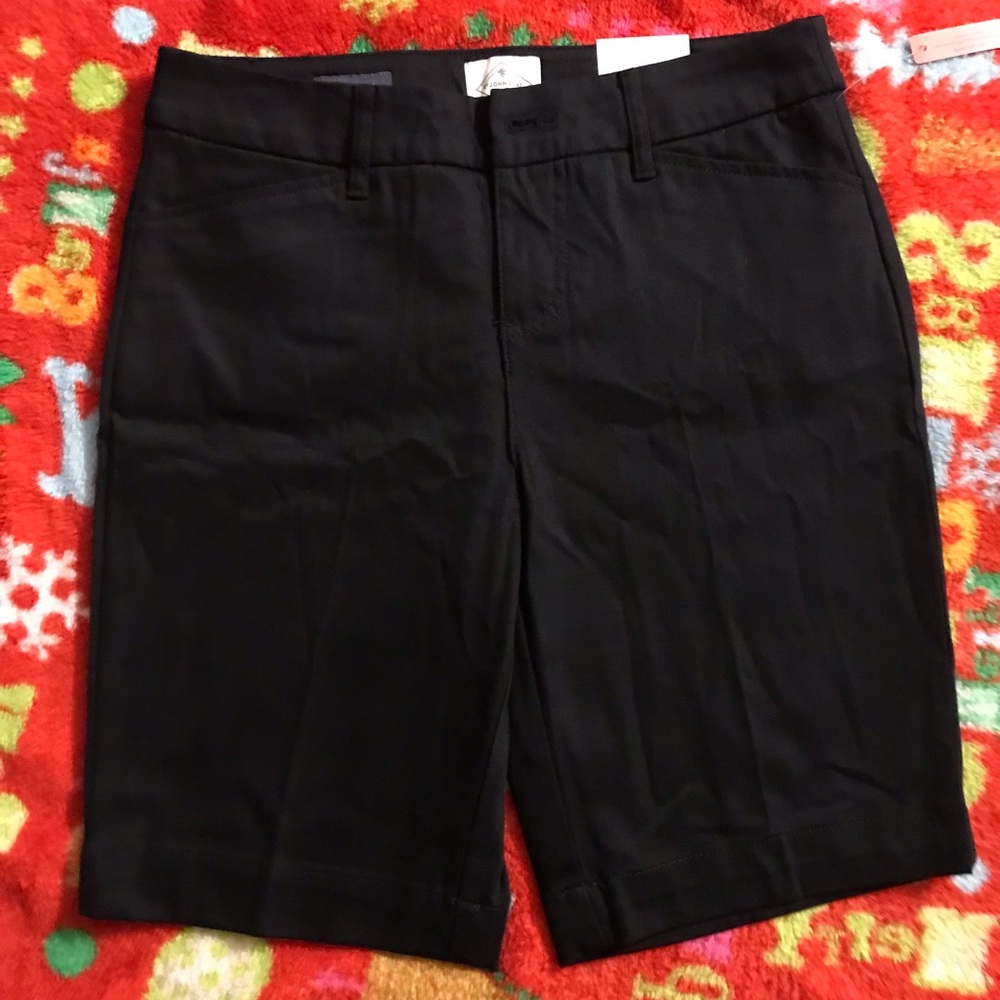 NWT St. John's Bay Black Bermuda Shorts - Picture 4 of 11